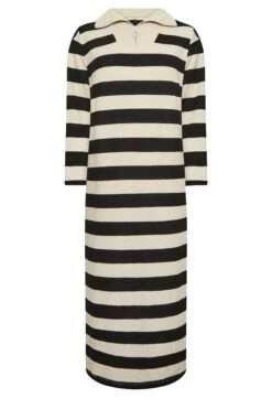 YOURS LUXURY Curve Cream & Black Stripe Soft Touch Jumper Dress -Plus Size Apparel Shop 022f8311 a868 44 301483 X