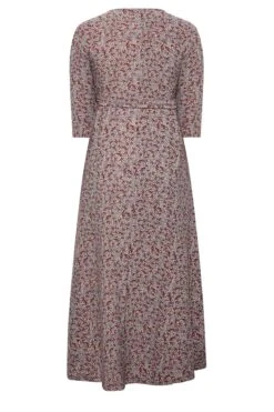 YOURS Curve Red & White Leaf Print Wrap Maxi Dress -Plus Size Apparel Shop 02d8a231 d902 41 301413 Y