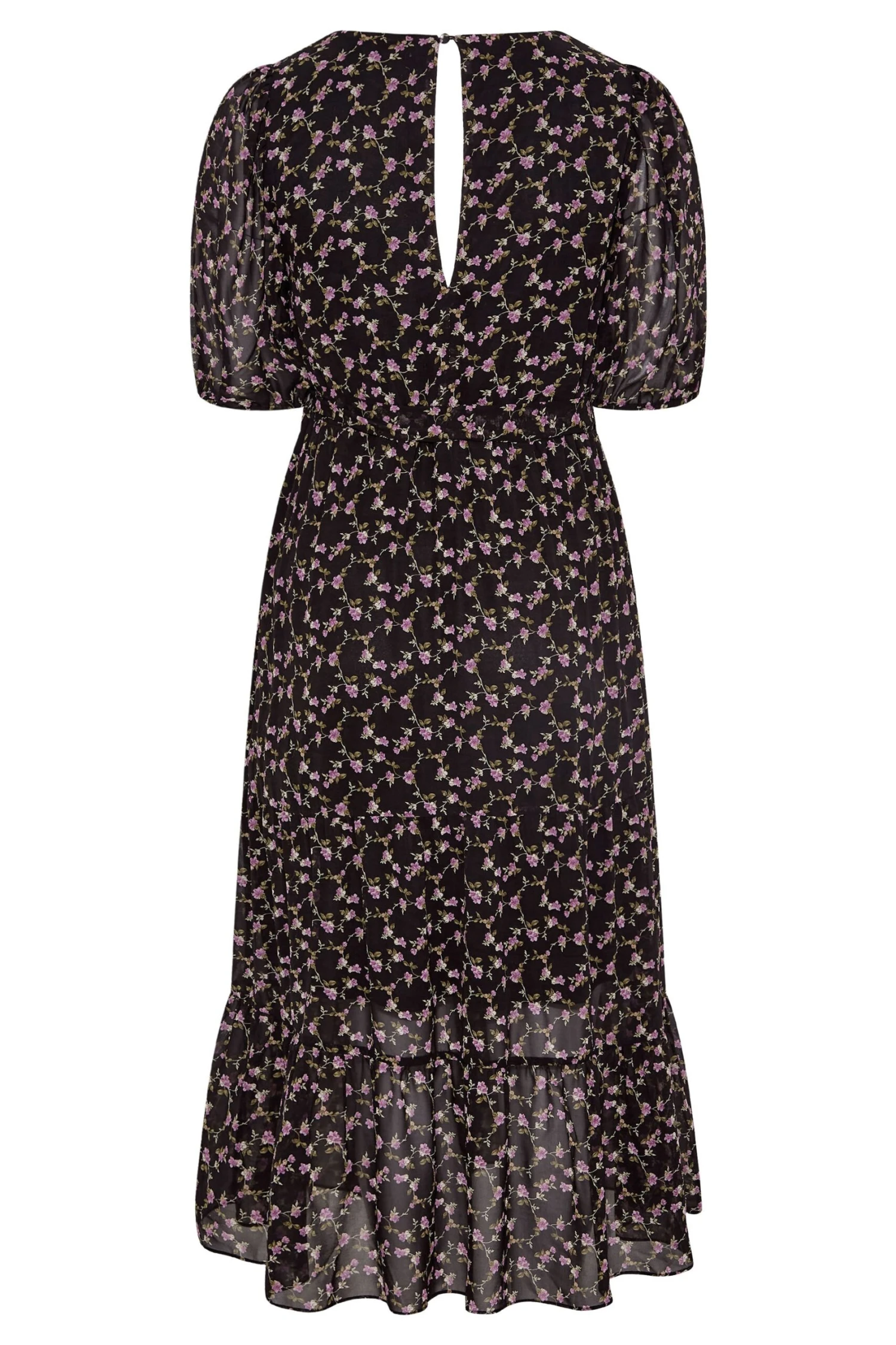 YOURS LONDON Curve Black Ditsy Smock Maxi Dress 8 YOURS LONDON Curve Black Ditsy Smock Maxi Dress - Image 6