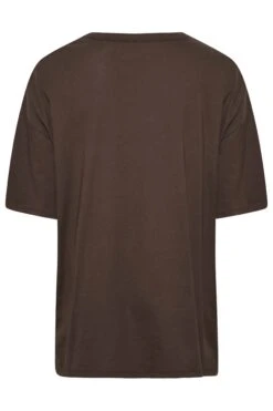 YOURS Curve Chocolate Brown Oversized Boxy T-Shirt -Plus Size Apparel Shop 06073e04 96c5 47 320545 Y