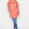 LIMITED COLLECTION Curve Pink Retro Floral Print Top 2 LIMITED COLLECTION Curve Pink Retro Floral Print Top -Plus Size Apparel Shop 0656e2b7 fc93 41 215749 B