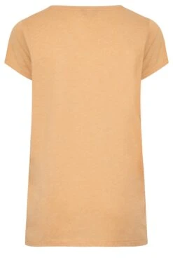 YOURS Curve Orange Marl Essential V-Neck T-Shirt 12 YOURS Curve Orange Marl Essential V-Neck T-Shirt -Plus Size Apparel Shop 0734638a a641 43 320517 YR