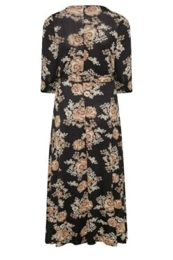YOURS Curve Black Floral V-Neck Maxi Dress -Plus Size Apparel Shop 07c1c4ab 613d 4f 301149 Y