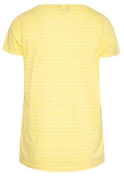 YOURS Curve Yellow Stripe Short Sleeve T-Shirt -Plus Size Apparel Shop 09ef56d2 2cb0 4e 191774 BK