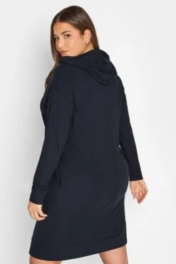 YOURS Curve Navy Blue Pocket Hoodie Dress -Plus Size Apparel Shop 0a0e1ab2 c3b5 49 301732 C