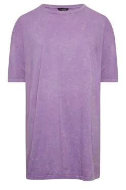 YOURS Curve Purple Acid Wash Tunic T-Shirt -Plus Size Apparel Shop 0b055322 fcfe 48 320702 X