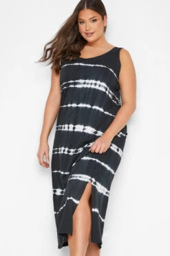 YOURS Curve Black Tie Dye Maxi Dress -Plus Size Apparel Shop 0bcfbd98 387e 45 137112 D