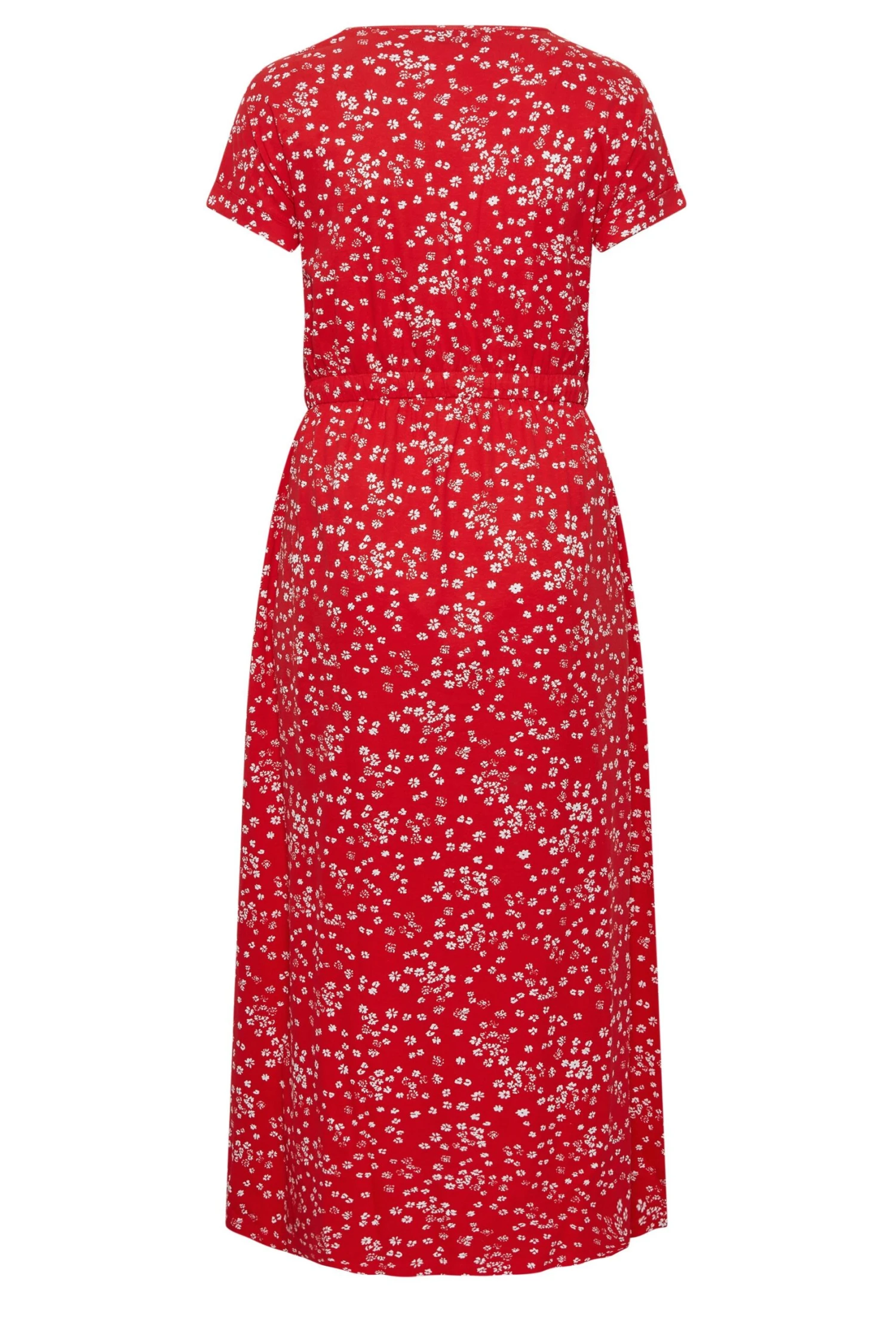 YOURS Curve Red Floral Print Maxi T-Shirt Dress 7 YOURS Curve Red Floral Print Maxi T-Shirt Dress - Image 6