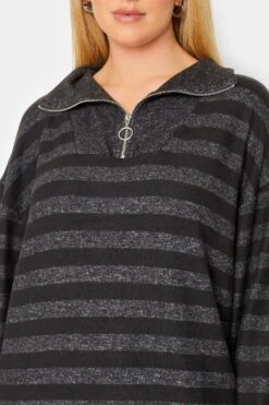 YOURS LUXURY Curve Black Stripe Print Soft Touch Jumper Dress -Plus Size Apparel Shop 0ec6de2b 1cb1 44 301482 E