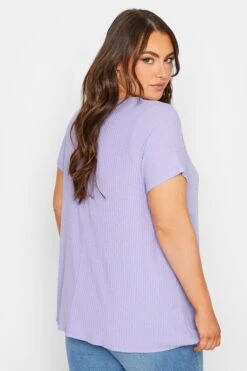 YOURS 2 PACK Curve White & Lilac Ribbed Swing T-Shirts 10 YOURS 2 PACK Curve White & Lilac Ribbed Swing T-Shirts -Plus Size Apparel Shop 0f19f7e4 1097 42 320774 C