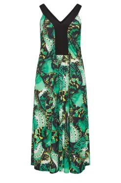 YOURS LONDON Curve Green Butterfly Print Maxi Dress -Plus Size Apparel Shop 0fb9241b a094 40 162185 X