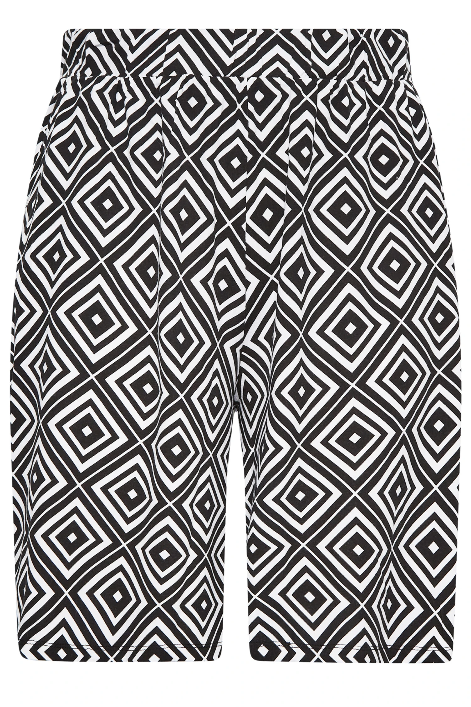 YOURS Curve Black Geometric Print Shorts 6 YOURS Curve Black Geometric Print Shorts - Image 4
