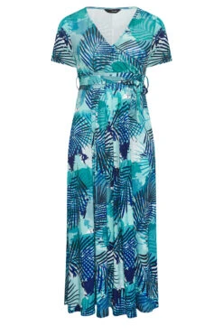 YOURS Curve Blue Leaf Print Wrap Maxi Dress 12 YOURS Curve Blue Leaf Print Wrap Maxi Dress -Plus Size Apparel Shop 13b46ffd 7798 47 301991 X