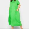 LIMITED COLLECTION Curve Bright Green Pocket Maxi Dress -Plus Size Apparel Shop 142776ad de91 45 215718 A