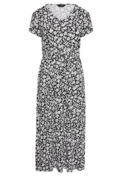 YOURS Curve Black Floral Maxi T-Shirt Dress -Plus Size Apparel Shop 1494efcb c118 43 137300 X