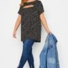 YOURS Curve Black 'Love' Print Cut Out Top -Plus Size Apparel Shop 155c6873 6caf 4c 300978 B