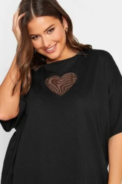 YOURS Curve Black Heart Cut Out T-Shirt 10 YOURS Curve Black Heart Cut Out T-Shirt -Plus Size Apparel Shop 16c242d4 8a4a 47 320854 D