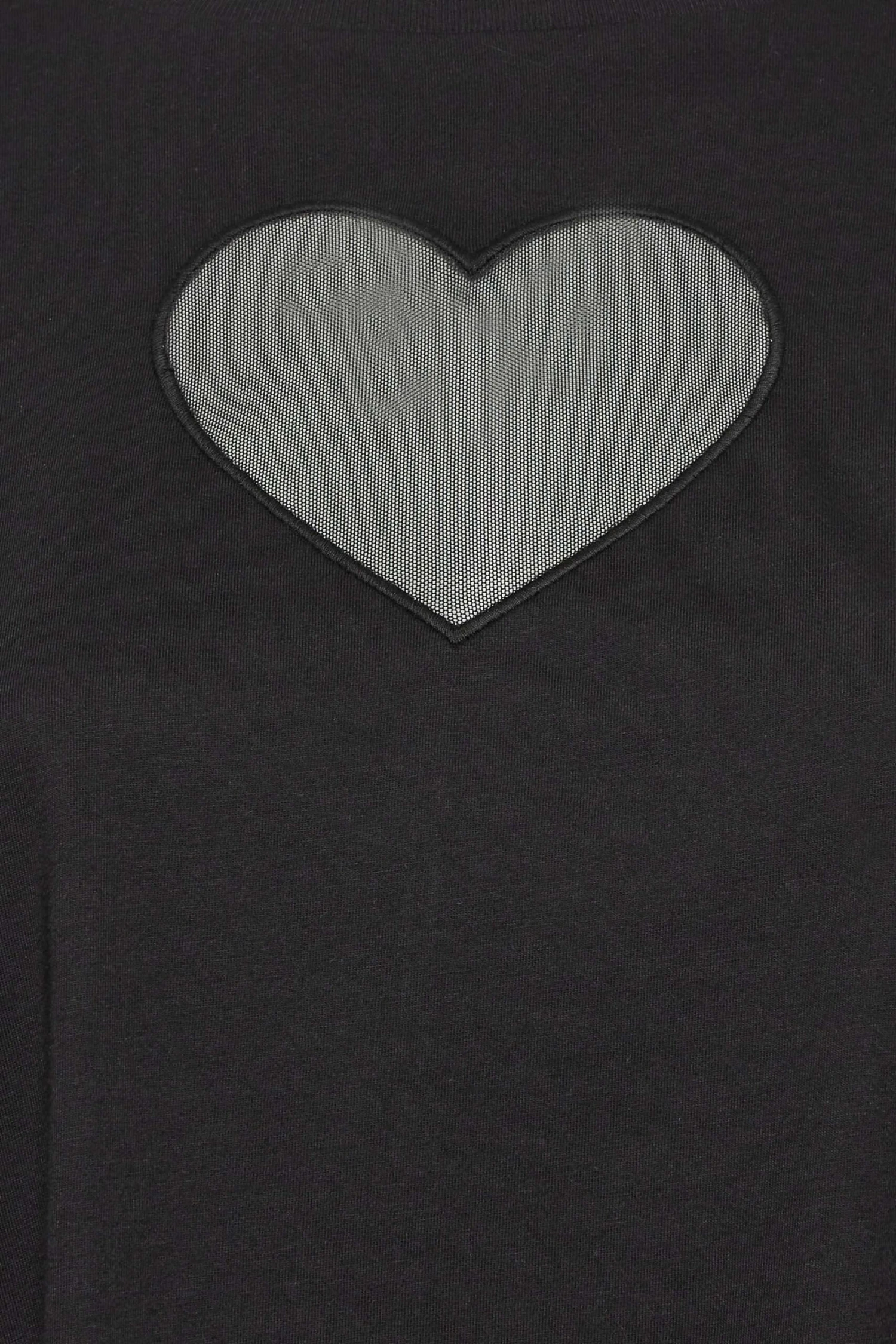 YOURS Curve Black Heart Cut Out T-Shirt 6 YOURS Curve Black Heart Cut Out T-Shirt - Image 4