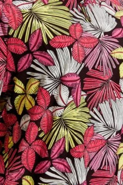 YOURS Curve Black Tropical Print Tie Neck Top 11 YOURS Curve Black Tropical Print Tie Neck Top -Plus Size Apparel Shop 1a801160 710f 4e 300794 Z