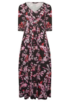 YOURS Curve Black Leaf Print Wrap Front Dress -Plus Size Apparel Shop 1a9f78b5 fa0d 49 301524 X