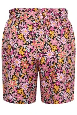 YOURS Curve Black Floral Print Paperbag Waist Shorts -Plus Size Apparel Shop 1b49cc00 63c3 41 144801 Y
