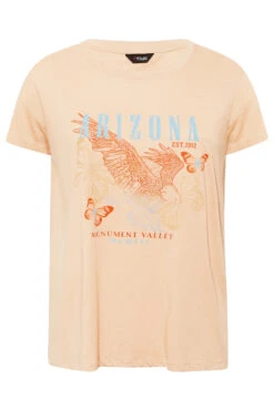 YOURS Curve Natural Brown 'Arizona' Eagle Print T-Shirt 12 YOURS Curve Natural Brown 'Arizona' Eagle Print T-Shirt -Plus Size Apparel Shop 1e12ccec 394b 4c 320443 X