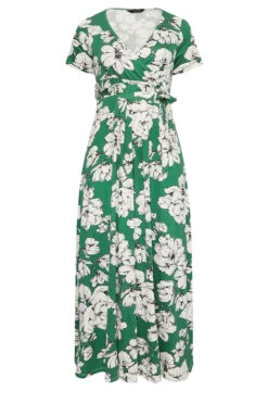 YOURS Curve Green Floral Wrap Dress -Plus Size Apparel Shop 1f0da9b7 7a2d 4b 301600 X