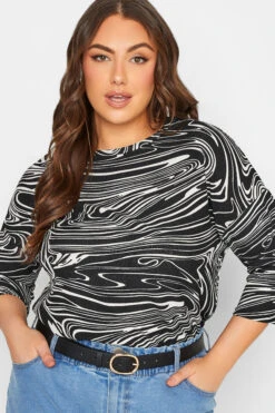 YOURS Curve Black Marble Print Top 10 YOURS Curve Black Marble Print Top -Plus Size Apparel Shop 1ffe938a 5f29 4d 300157 D