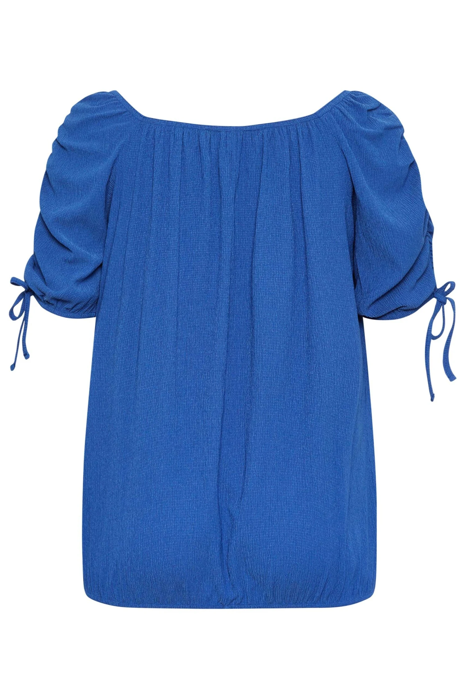 YOURS Curve Blue Textured Bubble Hem Top 7 YOURS Curve Blue Textured Bubble Hem Top - Image 5