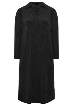 YOURS Curve Black Ribbed Collar Midi Dress 12 YOURS Curve Black Ribbed Collar Midi Dress -Plus Size Apparel Shop 2117d6cc a07d 4f 137255 X