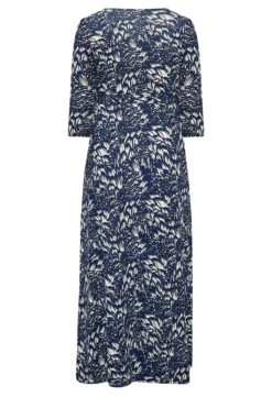 YOURS Curve Navy Blue Floral Print Maxi Dress -Plus Size Apparel Shop 2356bb11 c681 4d 301892 Y