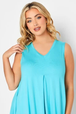 YOURS Curve Aqua Blue Swing Vest Top -Plus Size Apparel Shop 242b09c8 4686 4f 320847 D