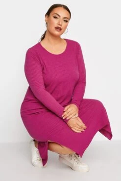 LIMITED COLLECTION Curve Pink Ribbed Dress 10 LIMITED COLLECTION Curve Pink Ribbed Dress -Plus Size Apparel Shop 26f5bc50 2aab 40 215184 D