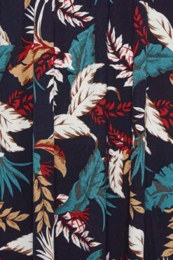 YOURS Curve Navy Blue Leaf Print Frill Sleeve Wrap Maxi Dress -Plus Size Apparel Shop 2926877d 4fad 45 301906 Z