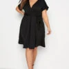 YOURS LONDON Curve Black Tie Waist Wrap Midi Dress -Plus Size Apparel Shop 2a222886 5db5 40 161105 A