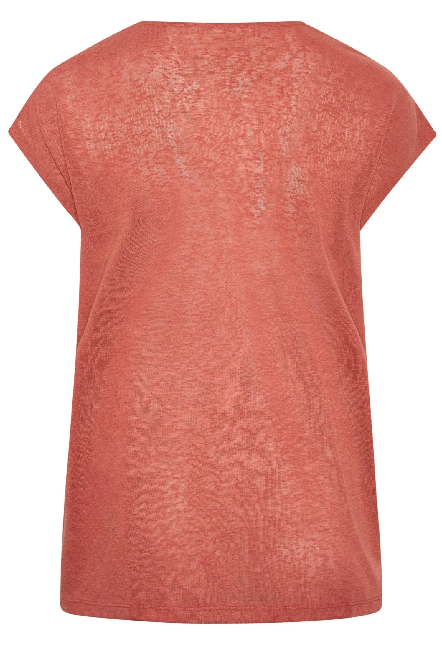 YOURS Curve Rust Orange Linen Look T-Shirt 8 YOURS Curve Rust Orange Linen Look T-Shirt - Image 6