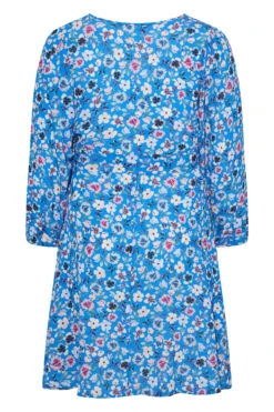 YOURS LONDON Curve Blue Floral Print Wrap Dress -Plus Size Apparel Shop 2b160958 d464 4a 161730 Y