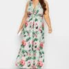 YOURS LONDON Curve Green Floral Print Knot Front Maxi Dress -Plus Size Apparel Shop 2b464a95 1ece 4f 162141 B