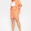 LIMITED COLLECTION Curve Orange Leopard Print Crinkle Shorts -Plus Size Apparel Shop 2cb69127 3f39 4d 215555 B