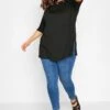 YOURS Curve Black Eyelet Detail Oversized T-Shirt -Plus Size Apparel Shop 2d2f7f1d dab1 43 320413 B