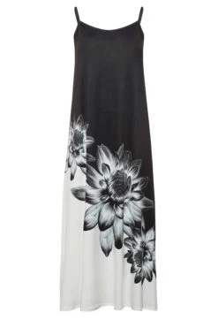 YOURS Curve Black Floral Print Colour Block Maxi Dress -Plus Size Apparel Shop 2da6a28c b8c1 44 301027 X