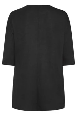 Curve Black Stud Detail Side Split T-Shirt -Plus Size Apparel Shop 2eeaf5dd 5904 45 300218 BK