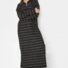 YOURS LUXURY Curve Black Stripe Print Soft Touch Jumper Dress -Plus Size Apparel Shop 2fe04cf9 f48b 45 301482 B