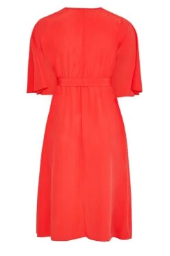 YOURS LONDON Curve Bright Red Midi Wrap Dress -Plus Size Apparel Shop 30513e86 08ac 4a 161738 Y