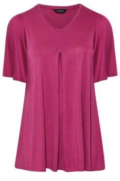 YOURS Curve Pink Pleat Angel Sleeve Swing Top 12 YOURS Curve Pink Pleat Angel Sleeve Swing Top -Plus Size Apparel Shop 30ad3fee adf0 40 320317 X