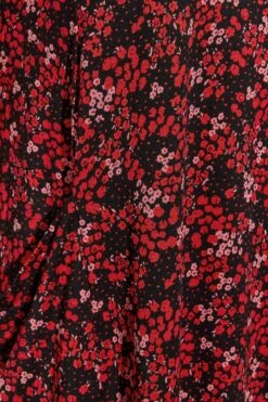 YOURS Curve Red Ditsy Print Drape Pocket Dress -Plus Size Apparel Shop 317a405d ed1e 4a 137235 Z