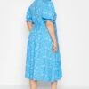 LIMITED COLLECTION Curve Blue Ditsy Wrap Dress -Plus Size Apparel Shop 3240a494 bf25 4a 214398 B