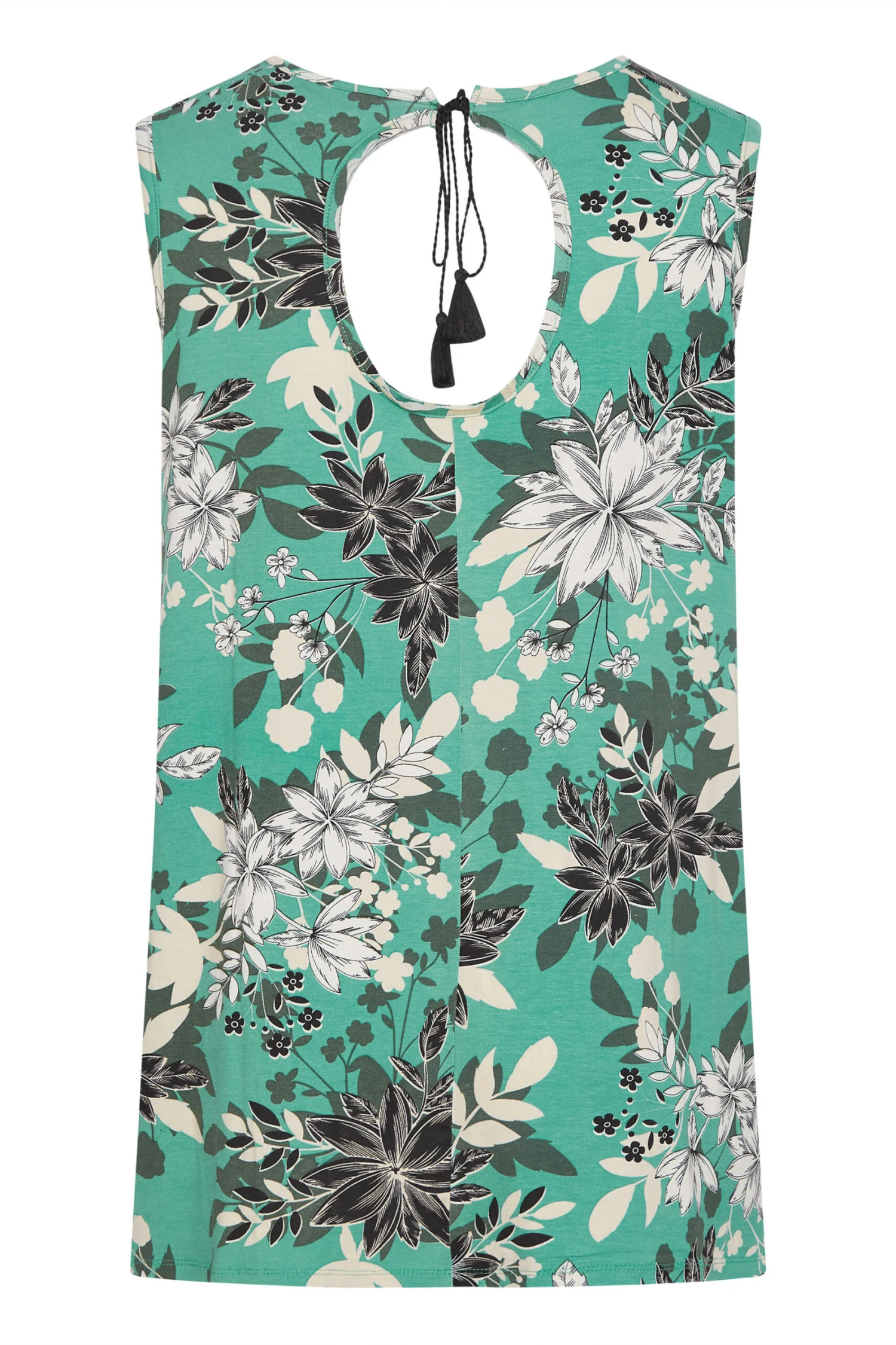 YOURS Curve Green Tropical Tie Back Vest Top 8 YOURS Curve Green Tropical Tie Back Vest Top - Image 6
