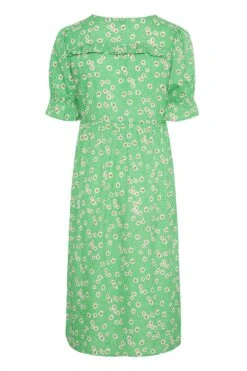 YOURS Curve Green Daisy Print Frill Sleeve Wrap Dress -Plus Size Apparel Shop 32a290f6 bad3 42 137159 Y