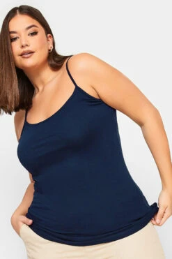 YOURS Curve Navy Blue Cami Vest Top 11 YOURS Curve Navy Blue Cami Vest Top -Plus Size Apparel Shop 32a469c4 4462 40 133754 A